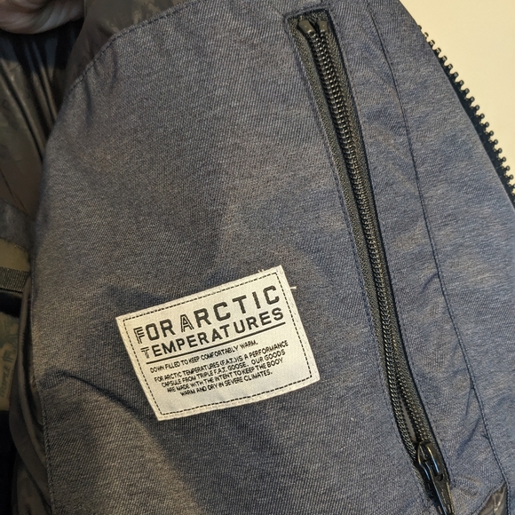 Triple F.A.T Goose Down Colburn Puffer Parka Jacket in Navy Blue Size Small NWT - Picture 11 of 16